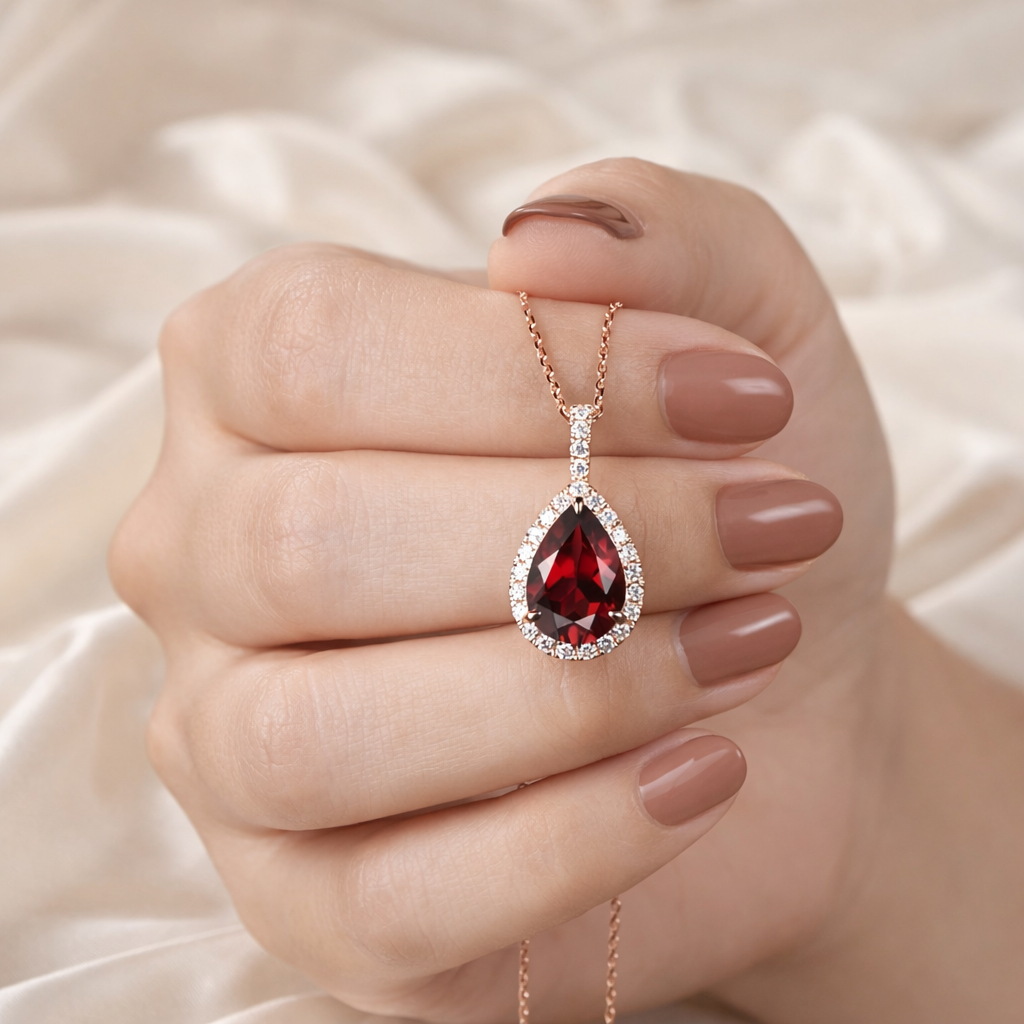 Halo Setting Lab Grown Diamond Custom Diiro Pendant