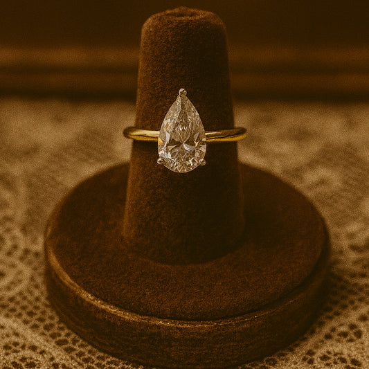 Stunning Pear Cut Moissanite Ring For September Born Birthstone Lovers, A Timeless Solitaire Choice For Romantic Proposals