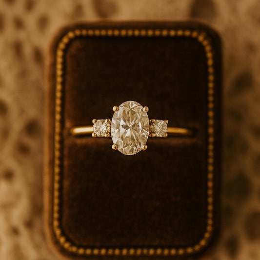 Central Oval With Round Modern Minimalist Stacking Band for Woman 
