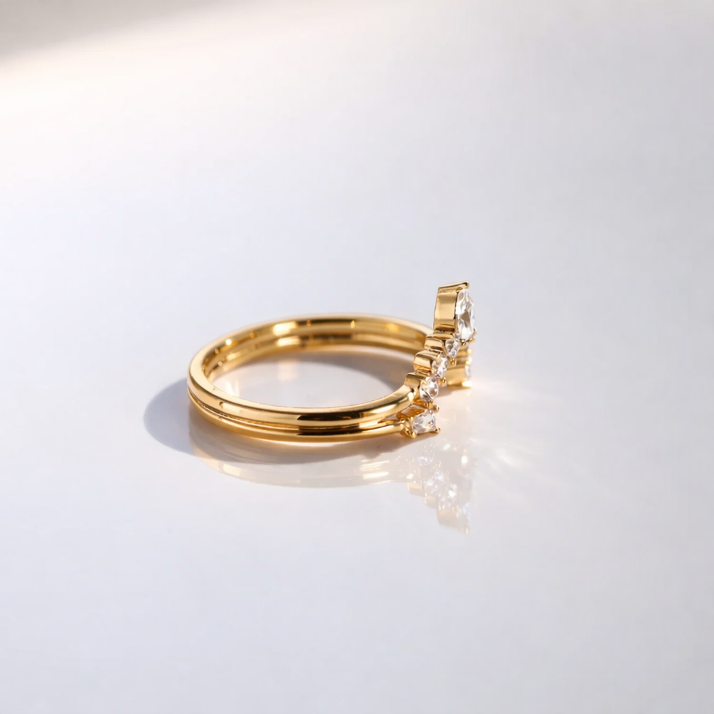 Lab Grown Diamond U Shaped Open Wedding Band With Elegant Curve
