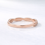 Half Eternity Twisted Wedding Band With Round Diamonds
