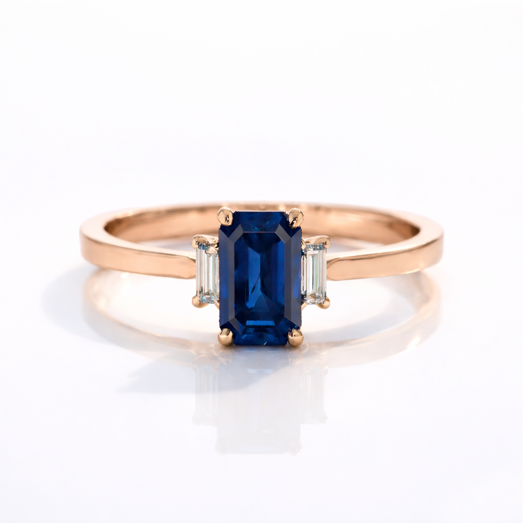 White Gold Sapphire And Diamond Ring
