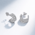 Moissanite Hoop Earrings In Small Gold Huggie Style
