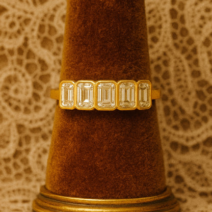 Wedding Bands for a Woman Bezel Emerald Cut Rings
