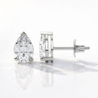 White Gold Earrings Rose Gold Earring Pear Cut Diamond Or Moissanite Studs.
