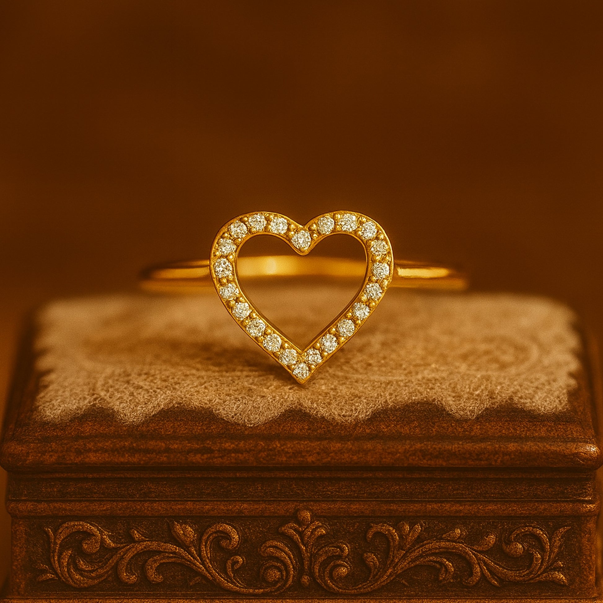Beautiful Heart Shape Moissanite Ring With Adjustable Band, Romantic Diamond Alternative Gift For Her.