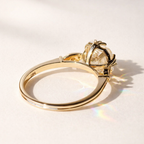Vintage Looking Rings Engagement Asscher Cut Diamond Marquise Shape Outline Fishtail Prong.
