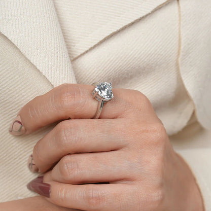 Heart Moissanite Ring, 1ct Solitaire Engagement Fine Jewelry With Sparkle And Love