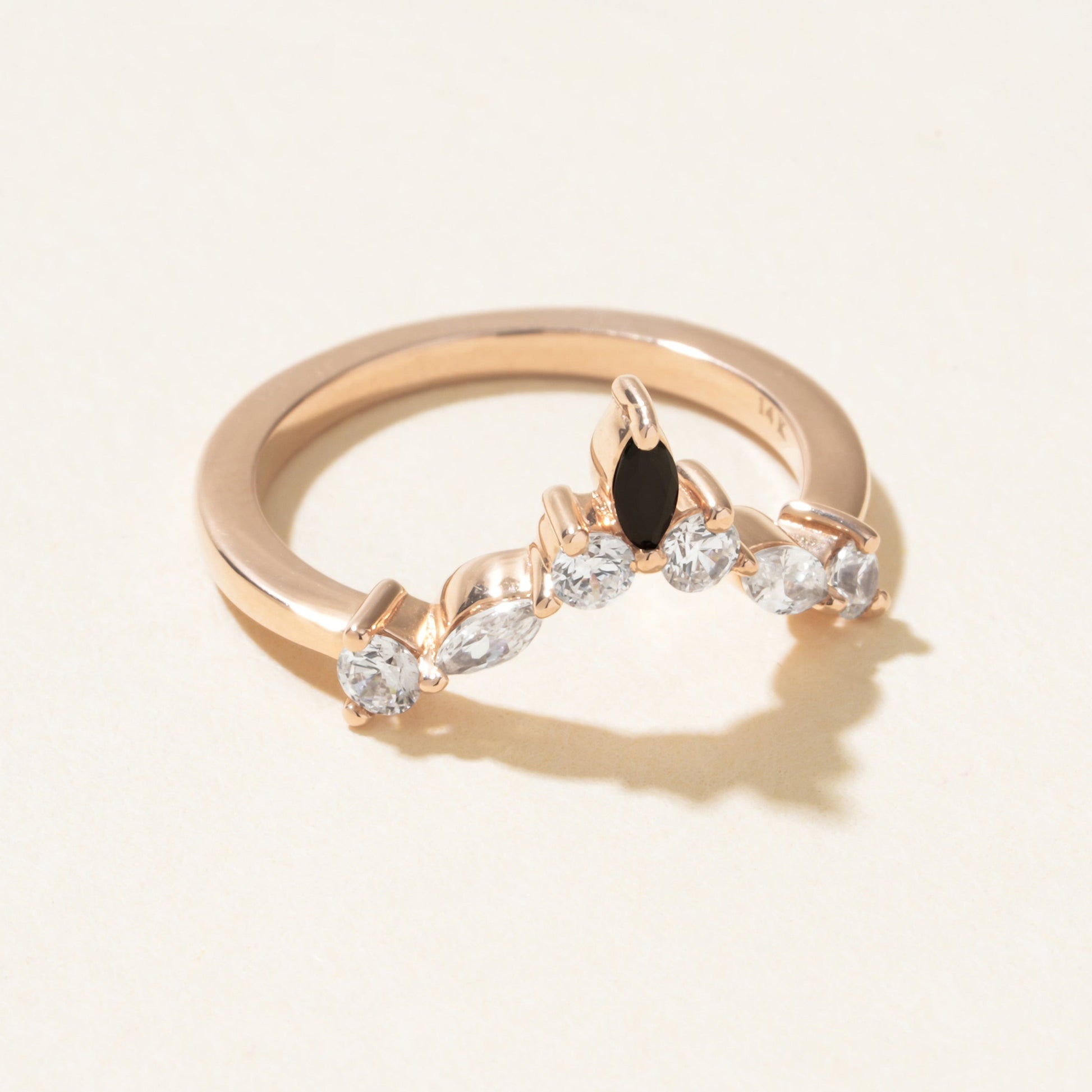 Black Marquise Cut Moissanite Ring, 1ct Rose Gold Engagement Fine Jewelry With Beauty