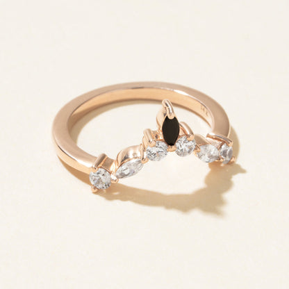 Black Marquise Cut Moissanite Ring, 1ct Rose Gold Engagement Fine Jewelry With Beauty