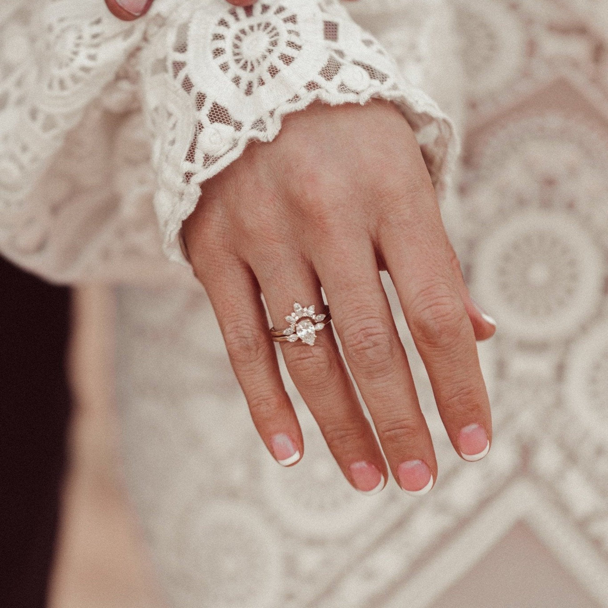 Three Stone Pear Engagement Ring, Moissanite Bridal Wedding Jewelry With 14K Gold And Timeless Elegance