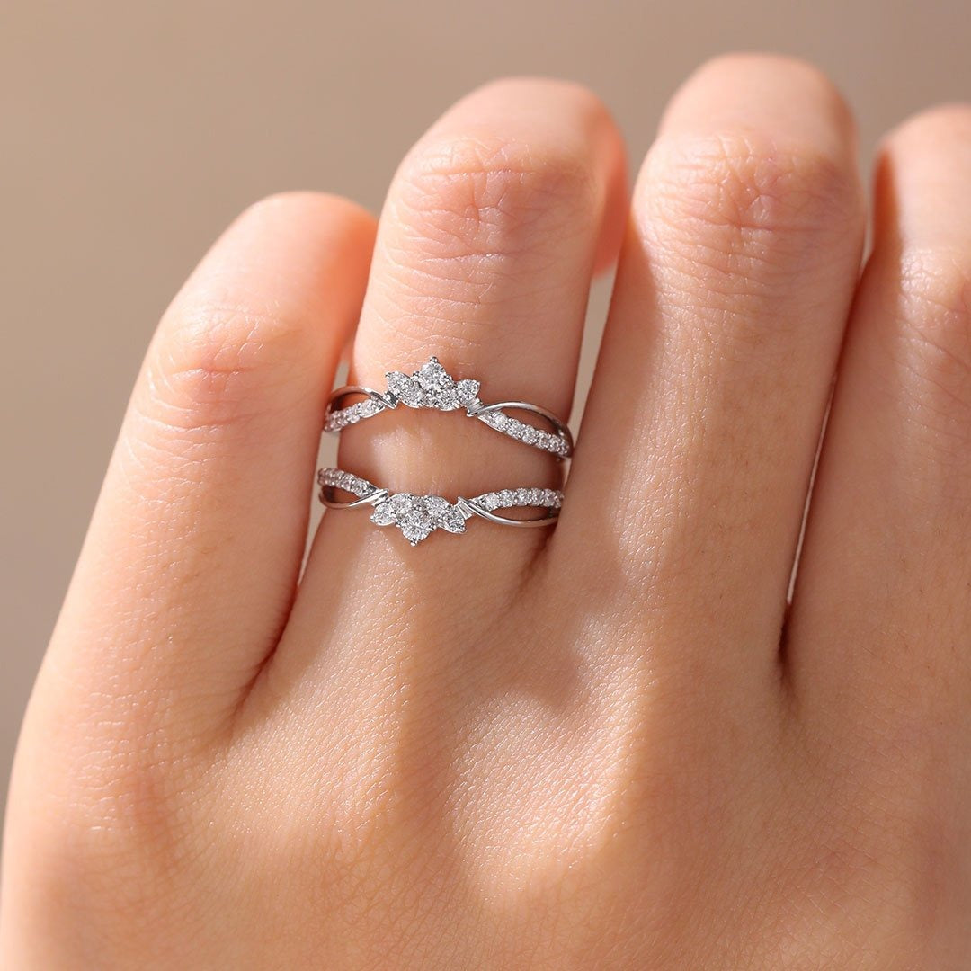 Wrap Wedding Band Enhancer In White Gold For Engagement Rings