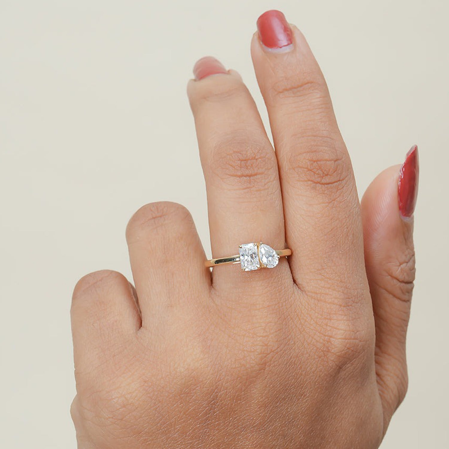 2 CT Round Cut Moissanite Engagement Ring With Square Prong Setting And Ribbed Band In Sterling Silver Or Gold