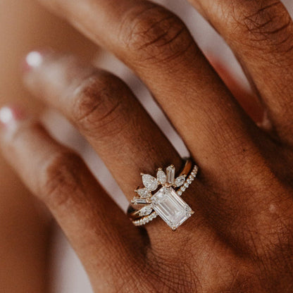 Types of Wedding Bands Pear & Baguette Diamond 10K Yellow Gold Rings
