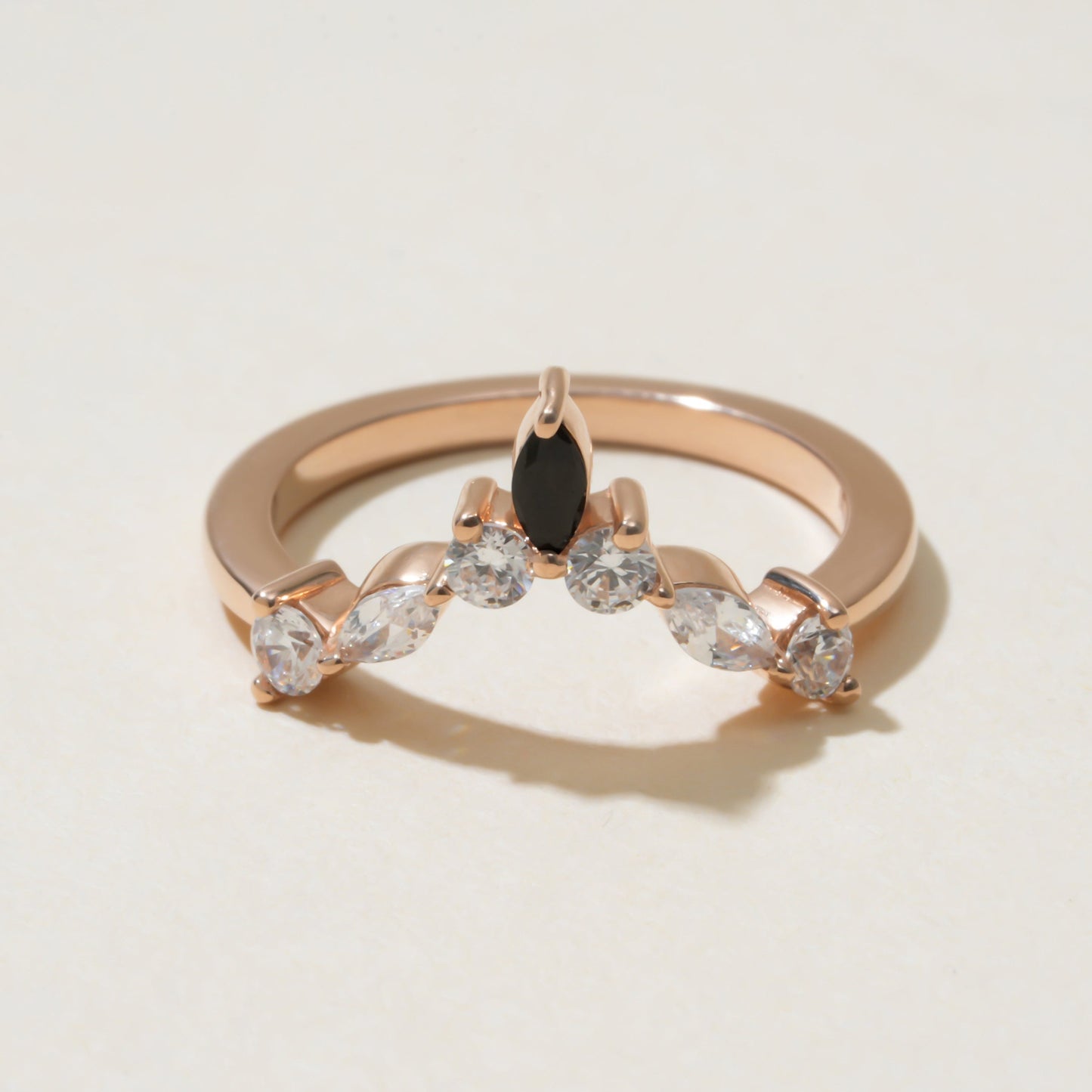 Engagement Black Marquise Ring, Moissanite 1ct Rose Gold Fine Jewelry With Romance