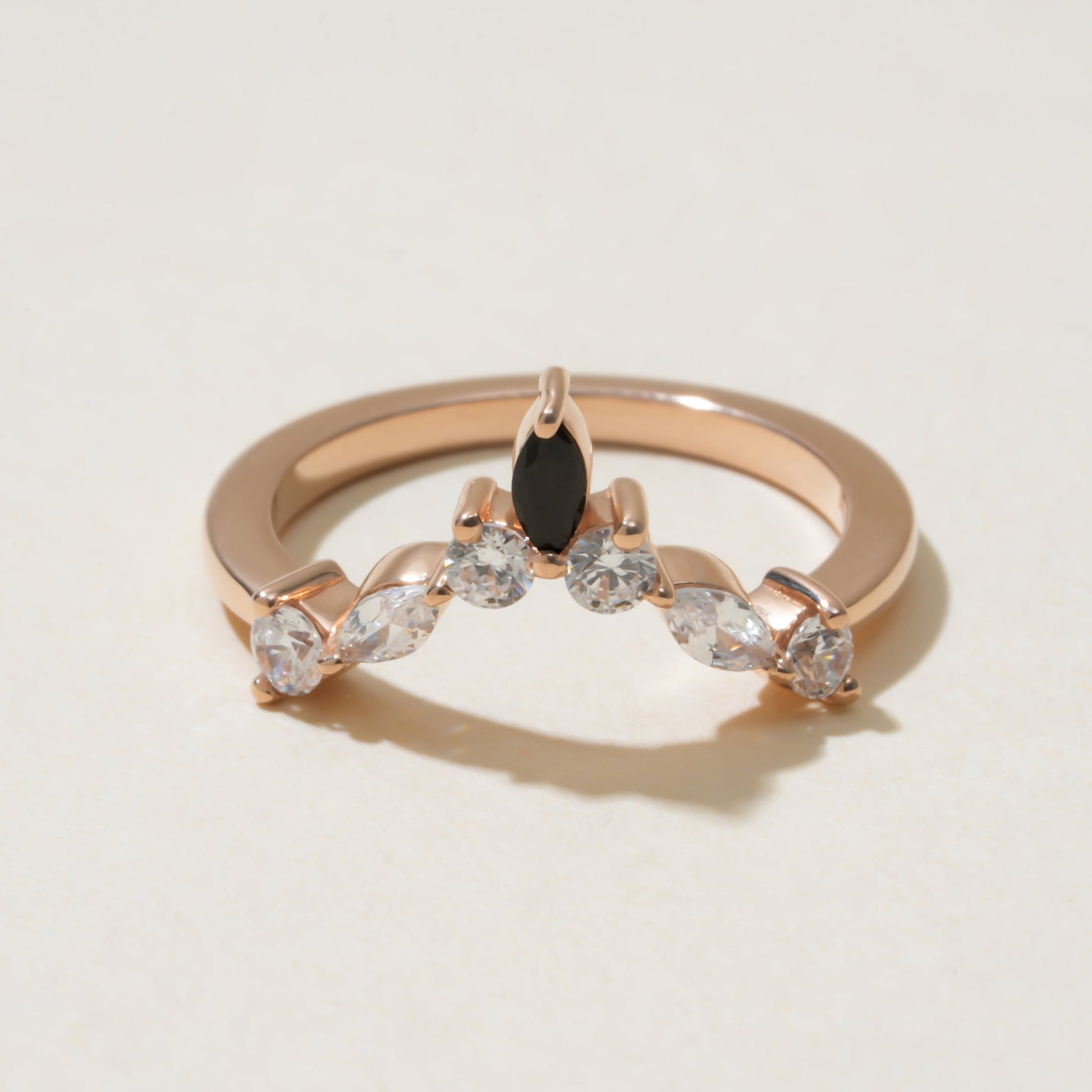 Engagement Black Marquise Ring, Moissanite 1ct Rose Gold Fine Jewelry With Romance