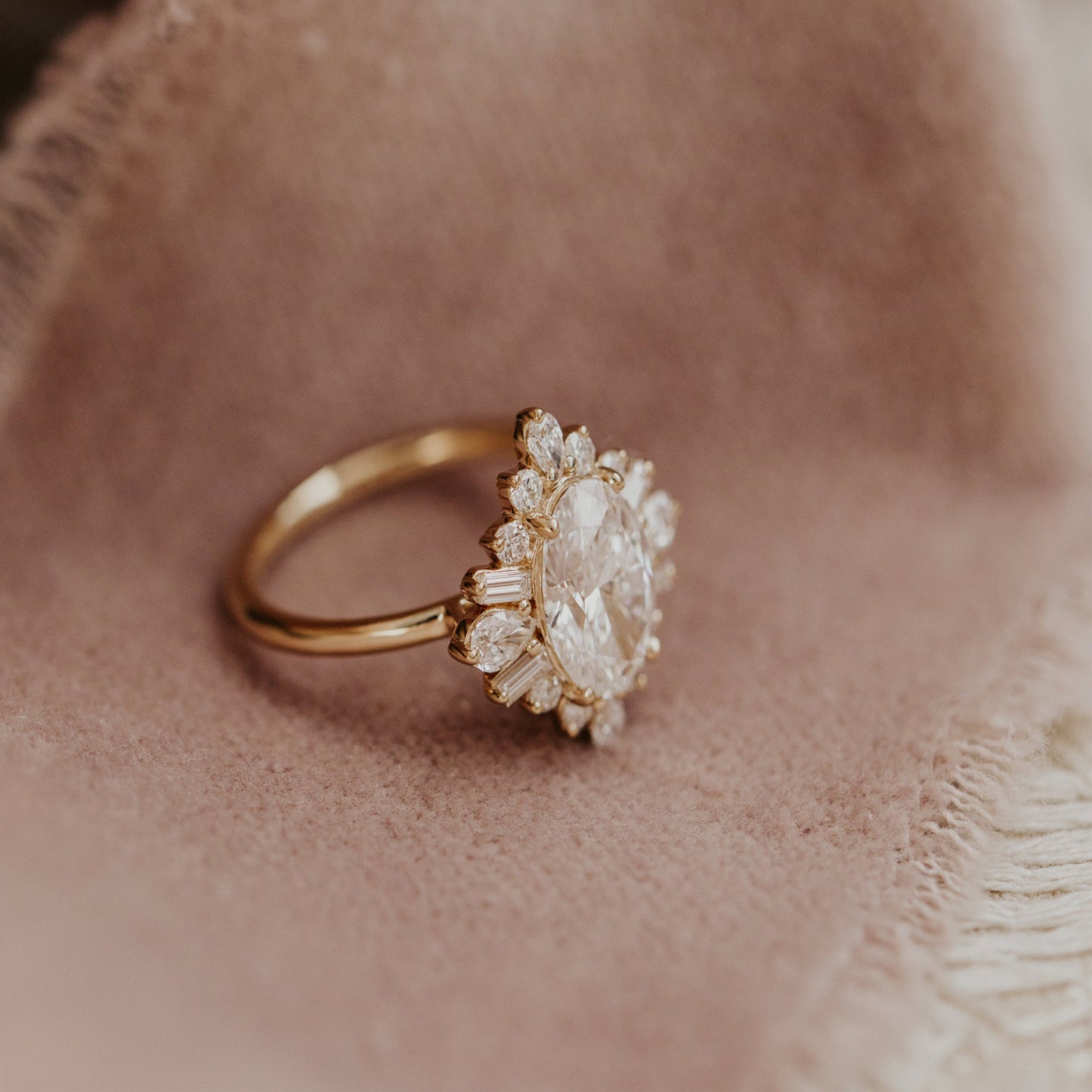 Oval Cut Moissanite Wedding Ring, Pear Side Stone Band Fine Jewelry With 2 Ct And Brilliant Sparkle