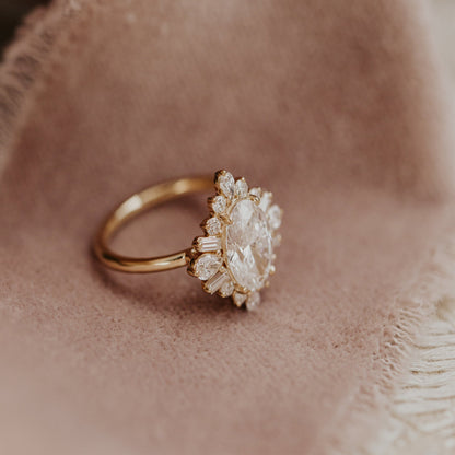 Oval Cut Moissanite Wedding Ring, Pear Side Stone Band Fine Jewelry With 2 Ct And Brilliant Sparkle