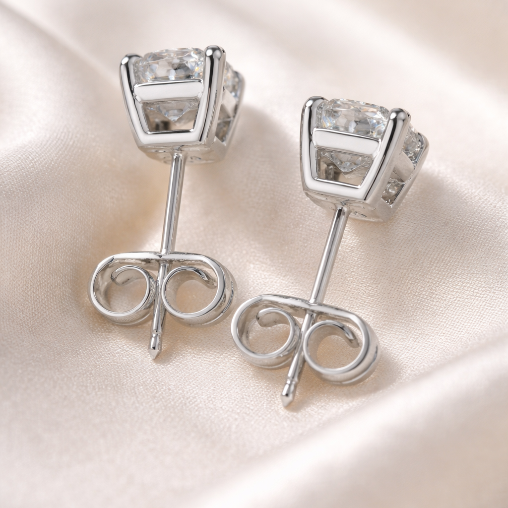 Custom Engagement Round Diamond Earrings
