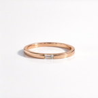 Modern Baguette Diamond Or Moissanite Dainty Gold Band
