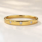 Lab Grown Diamond Flush Set Wedding Band In Polished Yellow Gold

