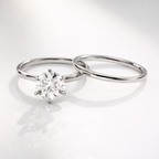 Lab grown diamond solitaire bridal set design
