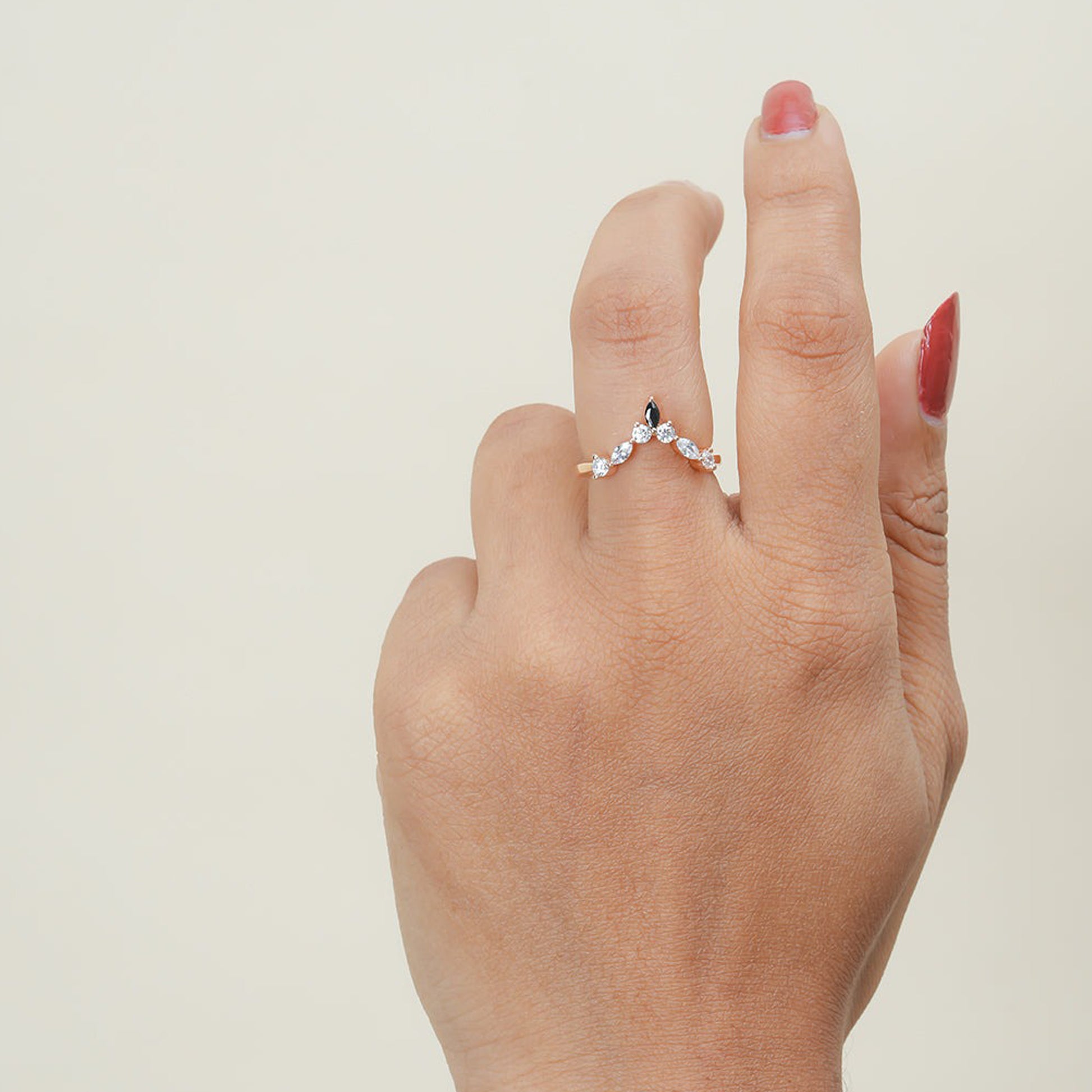 Black Moissanite Marquise Ring, 1ct Rose Gold Engagement Fine Jewelry With Style 
