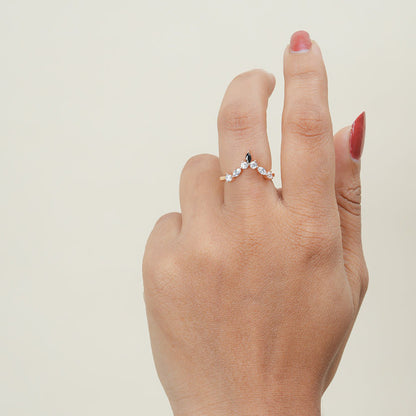 Black Moissanite Marquise Ring, 1ct Rose Gold Engagement Fine Jewelry With Style 
