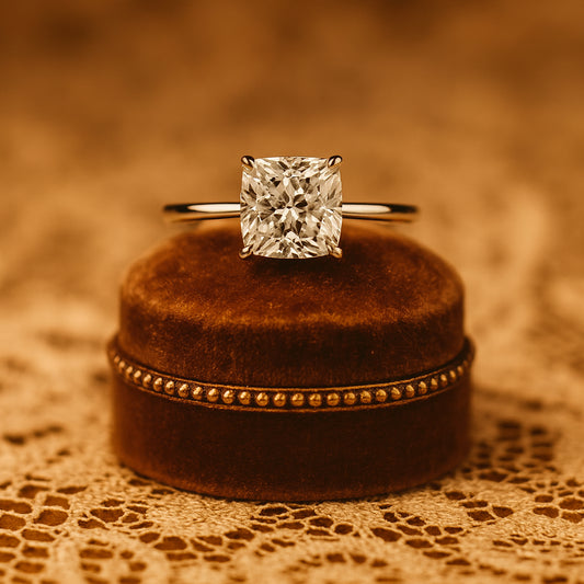 Elegant Cushion Cut Moissanite Engagement Ring With Diamond-Like Sparkle For Women’s Bridal Gift