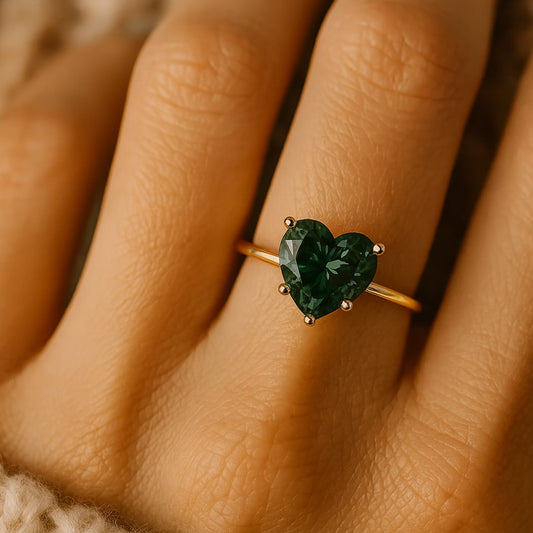Heart Cut Moissanite Engagement Ring In Gold, Wedding Proposal Gemstone Jewelry With Timeless Romantic Setting