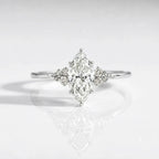 Women's Marquise Cut Ring with Side Stones