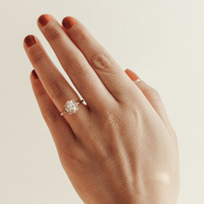 Oval Cut Halo Moissanite Engagement Ring, Baguette Stone Wedding Band Fine Jewelry And Timeless Style