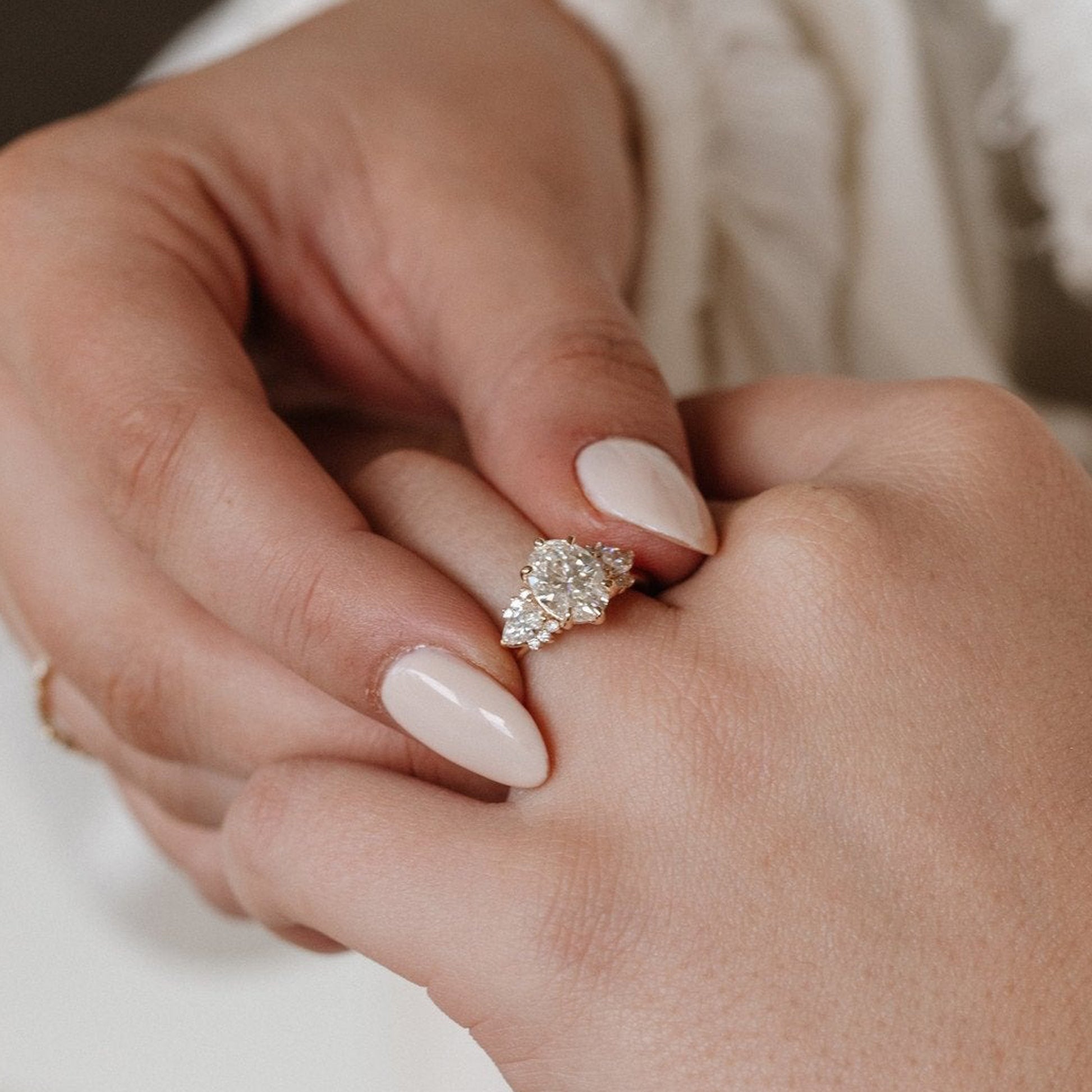 Oval Cut Three Stone Moissanite Ring, 10K Rose Gold Engagement Promise Fine Jewelry With Brilliant Fire 