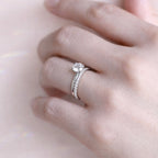 Round Diamond Solitaire Engagement Ring With Wedding Band Set
