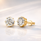Round Cut Solitaire Diamond Earrings