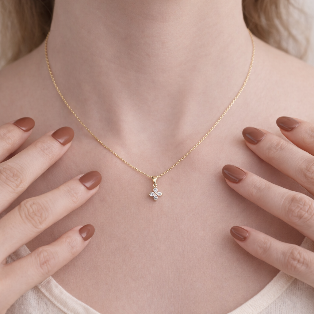 Custom Pendant Diamond Clover Pendant Four Leaf Clover

