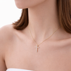 Rose Gold Pendant Moissanite Cross Pendant Religious Pendant
