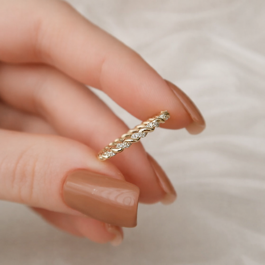 Marquise Cut Diamond Or Moissanite Wedding Band
