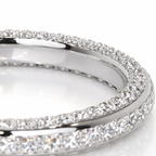 Moissanite Triple Row Diamond Wedding Band With Round Cut Design
