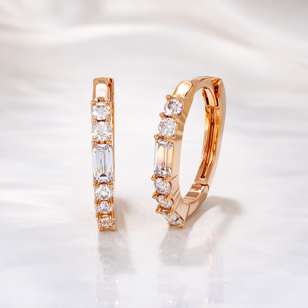 White Gold Earrings 14k Gold Hoop Earrings
