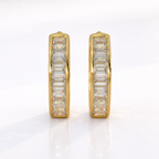 Custom Earrings Baguette Huggie Earrings Hoop Earring
