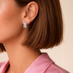 Luxury Diamond Hoop Earrings With Mixed Cut Stones
