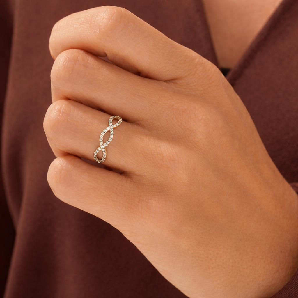 Half Eternity Infinity Wedding Band For Women
