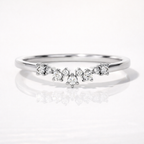Minimal round cut diamond anniversary band in gold
