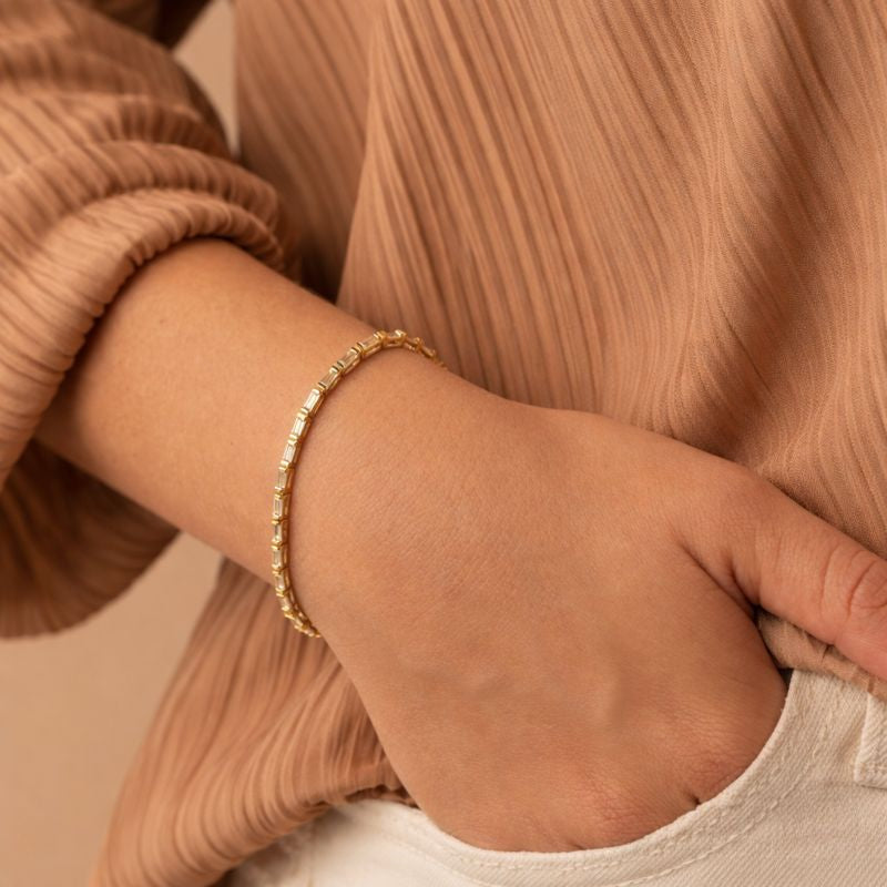 White Gold Baguette Tennis Bracelet