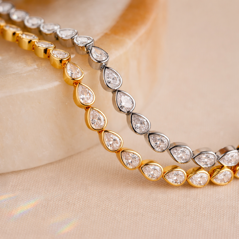 Pear Diamond Tennis Bracelets