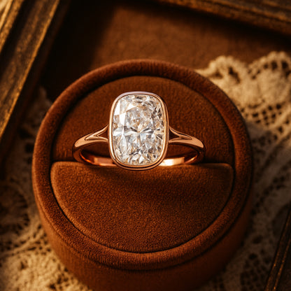 Wedding Ring Types Cushion Cut Diamond Engagement 10K Yellow Gold Ring