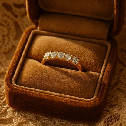 Wedding Rings for Guys Five Stone Diamonds Gold Band Anniversary Rings