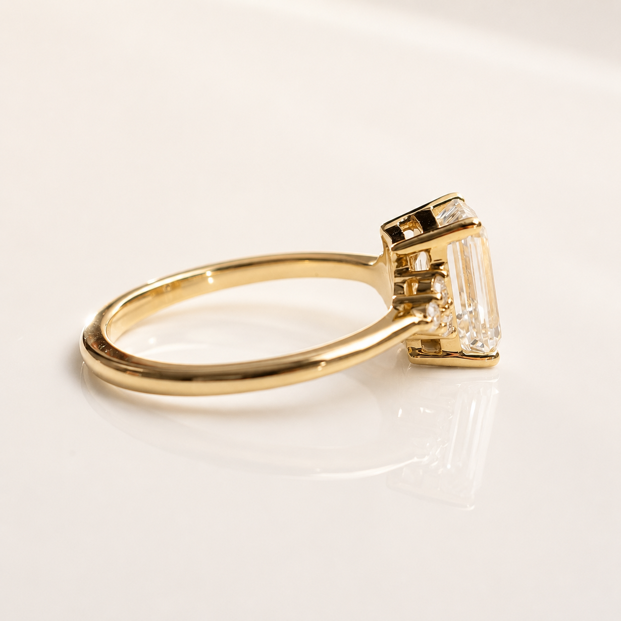 Cluster Engagement Ring Modern Diamond Ring Yellow Gold Ring Custom.
