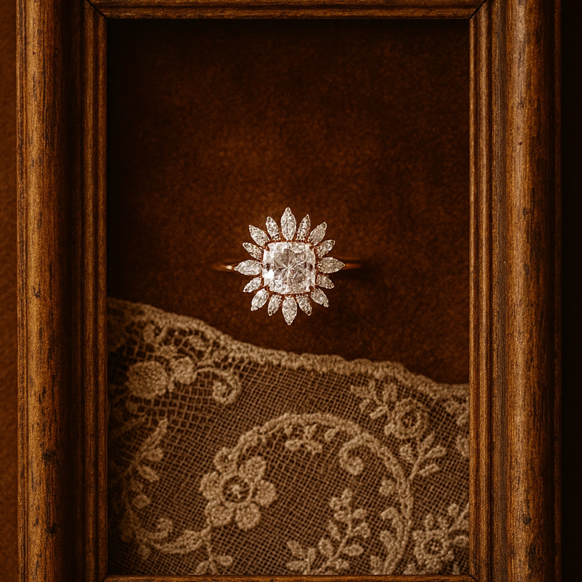 June Birthstone Floral Halo VVS1 Diamond Engagement 10K Rose Gold Ring